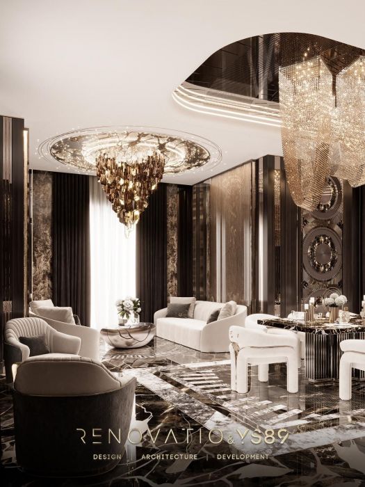 Проєкти - Дизайн Інтерєру Будинків - Будинок У Сучасному Лакшері Стилі 1280 Кв.м. - Фото 20