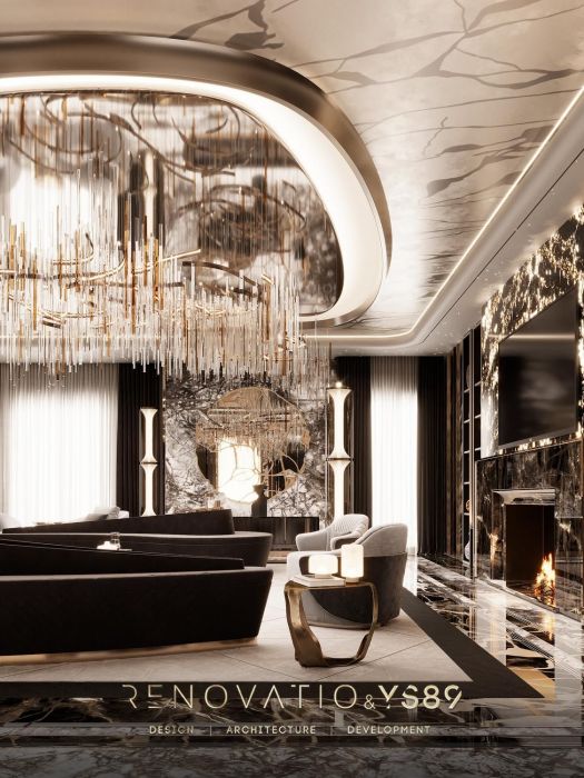 Проєкти - Дизайн Інтерєру Будинків - Будинок У Сучасному Лакшері Стилі 1280 Кв.м. - Фото 43