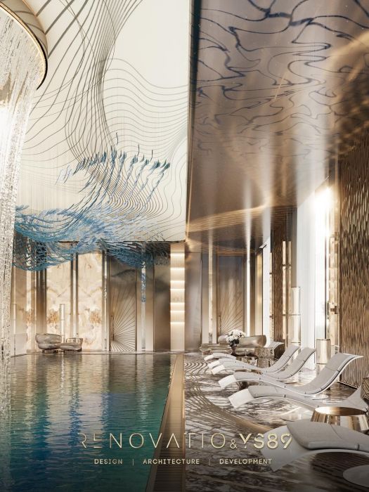 Проєкти - Дизайн Інтерєру Будинків - Спа В В Будинку З Спортзалом, Басейн - Фото 17